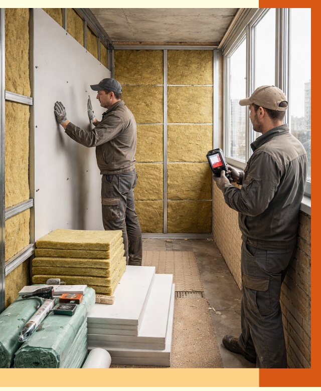 Утепление балкона в Озёрске от 4564 руб. под ключ | ТепломастерОзр