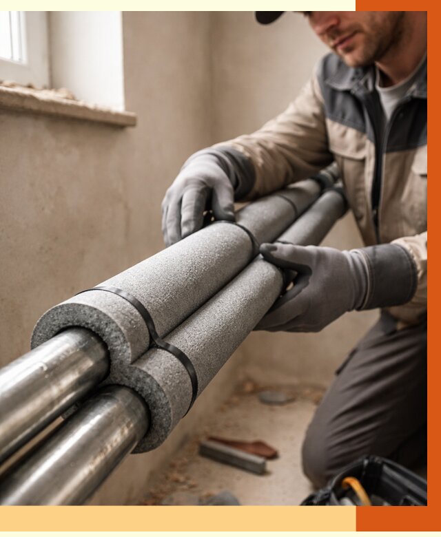 Утепление труб отопления в Озерске от 2890 руб. за м² — услуги под ключ | ТепломастерОзр