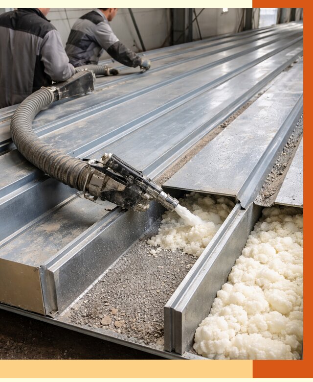 Заполнение пустот кровельных панелей в Озерске от 7302 руб. под ключ | ТепломастерОзр